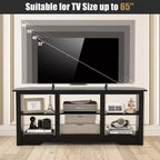 Meuble TV Costway 58 po avec 6 étagères ouvertes pour foyer de 18 po (non inclus) Noir/Gris