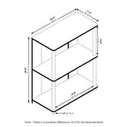 Furinno Simple Design Étagère Décorative à 3 Niveaux Bibliothèque Industrielle Étagère de Présentation Rangement, Chêne Blanc