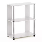 Furinno Simple Design Étagère Décorative à 3 Niveaux Bibliothèque Industrielle Étagère de Présentation Rangement, Chêne Blanc