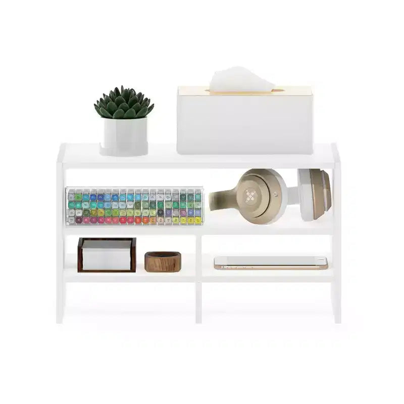 Furinno Bureau Étagère Rangement de Bureau Organisateur Bibliothèque Présentoir Étagère Casier Dortoir Bureau Blanc