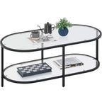 Yaheetech Tempered Glass 2-layer Coffee Table