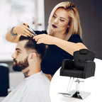 Fauteuil de Barbier Hydraulique Costway Pivotant à 360 Degrés Fauteuil de Salon avec Appui-Tête Réglable