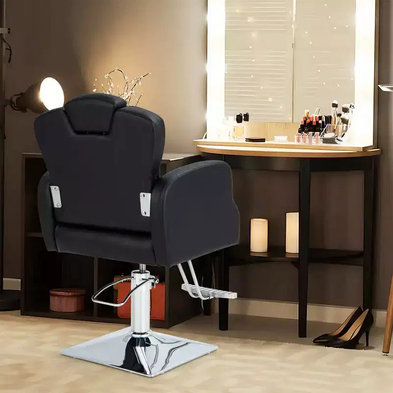 Fauteuil de Barbier Hydraulique Costway Pivotant à 360 Degrés Fauteuil de Salon avec Appui-Tête Réglable