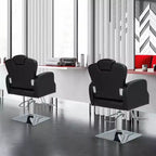 Fauteuil de Barbier Hydraulique Costway Pivotant à 360 Degrés Fauteuil de Salon avec Appui-Tête Réglable