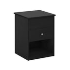 Furinno Table Basse Moderne Relevable avec Compartiment de Rangement, Tiroir et Cube Ouvert, Table d'Appoint de Canapé pour Salon, Meuble de Maison, Americano