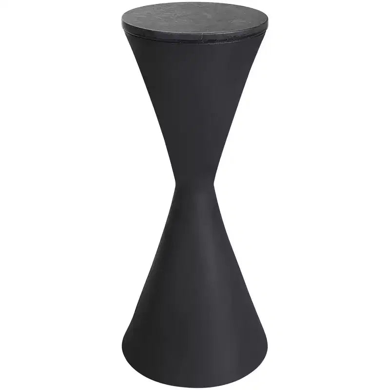 Uttermost Time's Up 9W Textured Matte Black Hourglass Drink Table