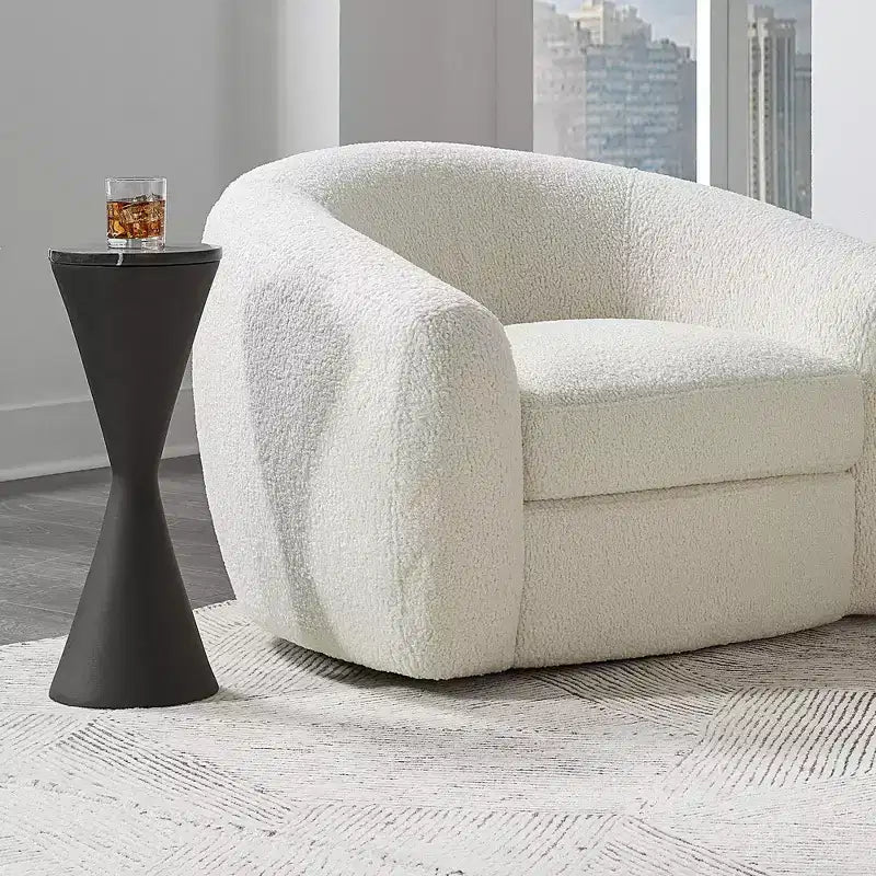 Table d'appoint sablier Uttermost Time's Up 9W noir mat texturé