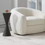 Table d'appoint sablier Uttermost Time's Up 9W noir mat texturé