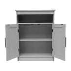 Meuble de rangement pour salle de bain Emma et Oliver avec étagère intérieure réglable, portes à fermeture magnétique et étagère supérieure ouverte