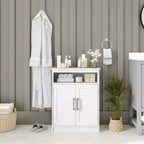 Meuble de rangement pour salle de bain Emma et Oliver avec étagère intérieure réglable, portes à fermeture magnétique et étagère supérieure ouverte