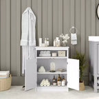 Meuble de rangement pour salle de bain Emma et Oliver avec étagère intérieure réglable, portes à fermeture magnétique et étagère supérieure ouverte