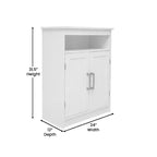 Meuble de rangement pour salle de bain Emma et Oliver avec étagère intérieure réglable, portes à fermeture magnétique et étagère supérieure ouverte
