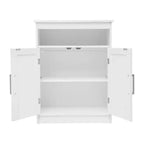 Meuble de rangement pour salle de bain Emma et Oliver avec étagère intérieure réglable, portes à fermeture magnétique et étagère supérieure ouverte