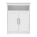 Meuble de rangement pour salle de bain Emma et Oliver avec étagère intérieure réglable, portes à fermeture magnétique et étagère supérieure ouverte
