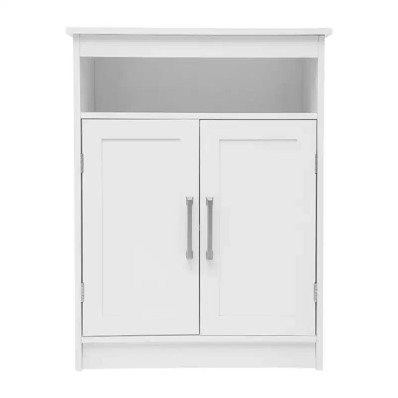 Meuble de rangement pour salle de bain Emma et Oliver avec étagère intérieure réglable, portes à fermeture magnétique et étagère supérieure ouverte
