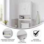 Meuble de Rangement de Salle de Bain Merrick Lane à Placer au-Dessus des Toilettes avec Étagères et Portes à Fermeture Magnétique