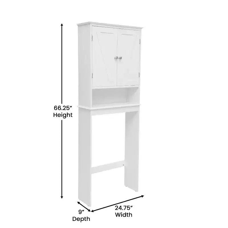 Meuble de Rangement de Salle de Bain Merrick Lane à Placer au-Dessus des Toilettes avec Étagères et Portes à Fermeture Magnétique