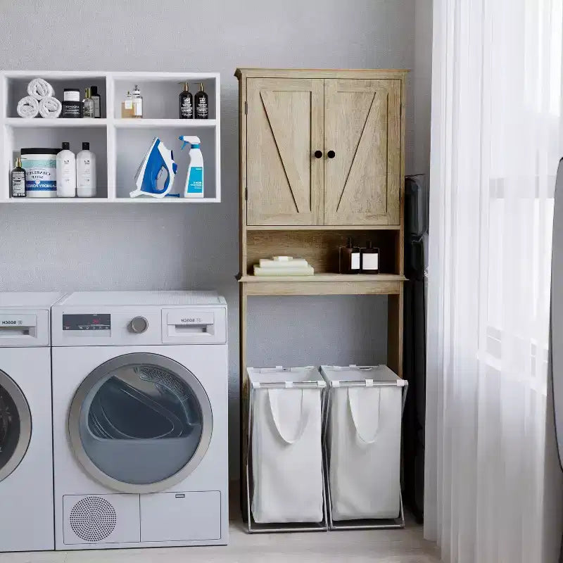 Meuble de Rangement de Salle de Bain Merrick Lane à Placer au-Dessus des Toilettes avec Étagères et Portes à Fermeture Magnétique