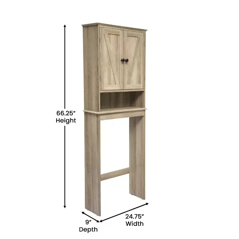Meuble de Rangement de Salle de Bain Merrick Lane à Placer au-Dessus des Toilettes avec Étagères et Portes à Fermeture Magnétique