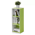 Furinno Étagère Réversible à 3 Cubes, Bibliothèque sur Pied Horizontale ou Verticale, Blanc/Vert/Bleu/Rose