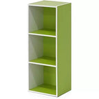 Furinno Étagère Réversible à 3 Cubes, Bibliothèque sur Pied Horizontale ou Verticale, Blanc/Vert/Bleu/Rose