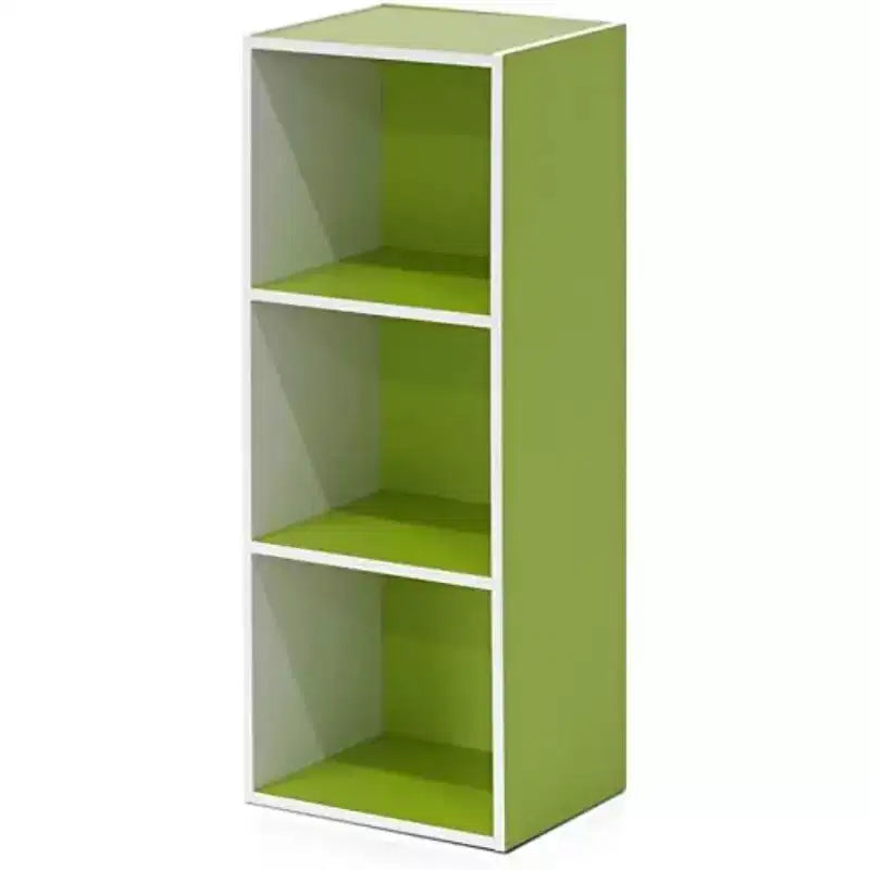 Furinno Étagère Réversible à 3 Cubes, Bibliothèque sur Pied Horizontale ou Verticale, Blanc/Vert/Bleu/Rose