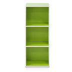 Furinno Étagère Réversible à 3 Cubes, Bibliothèque sur Pied Horizontale ou Verticale, Blanc/Vert/Bleu/Rose