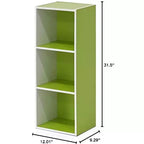 Furinno Étagère Réversible à 3 Cubes, Bibliothèque sur Pied Horizontale ou Verticale, Blanc/Vert/Bleu/Rose