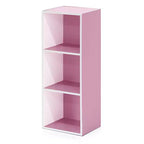 Furinno Étagère Réversible à 3 Cubes, Bibliothèque sur Pied Horizontale ou Verticale, Blanc/Vert/Bleu/Rose