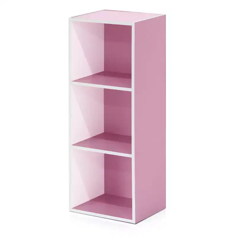 Furinno Étagère Réversible à 3 Cubes, Bibliothèque sur Pied Horizontale ou Verticale, Blanc/Vert/Bleu/Rose