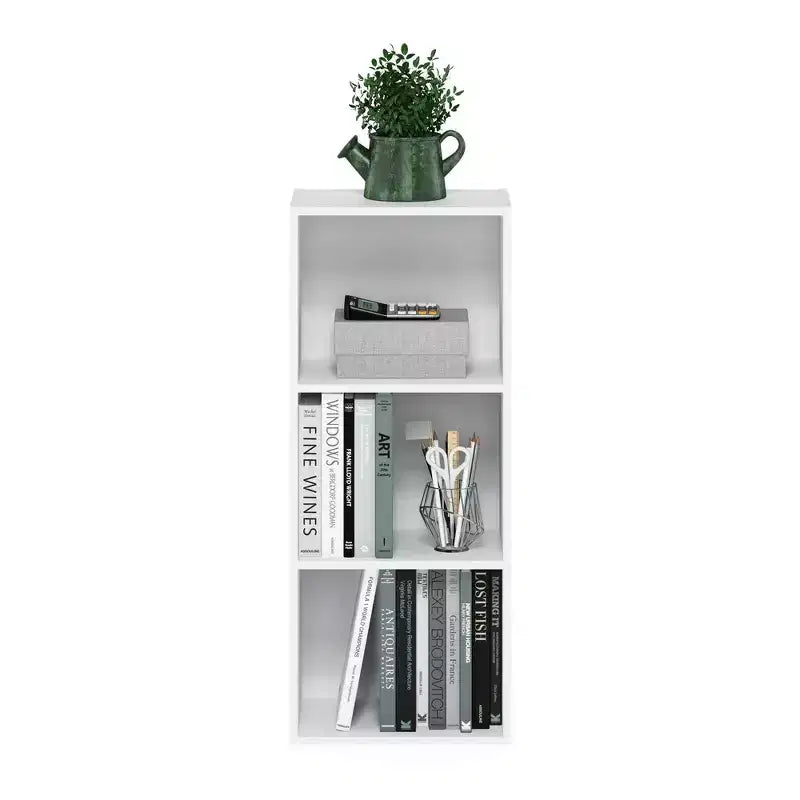 Furinno Étagère Réversible à 3 Cubes, Bibliothèque sur Pied Horizontale ou Verticale, Blanc/Vert/Bleu/Rose