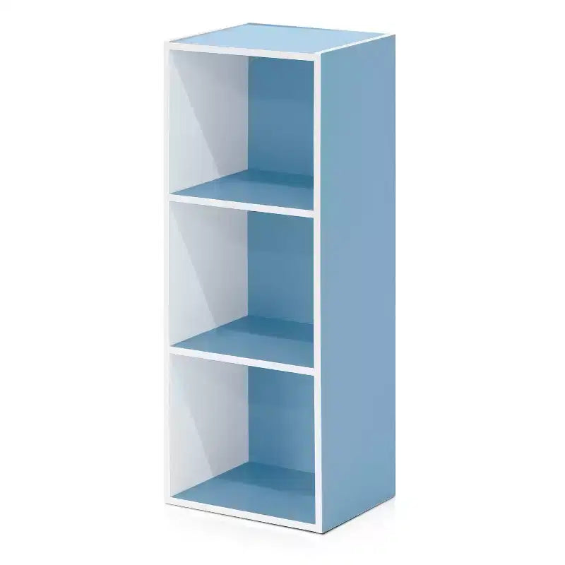 Furinno Étagère Réversible à 3 Cubes, Bibliothèque sur Pied Horizontale ou Verticale, Blanc/Vert/Bleu/Rose