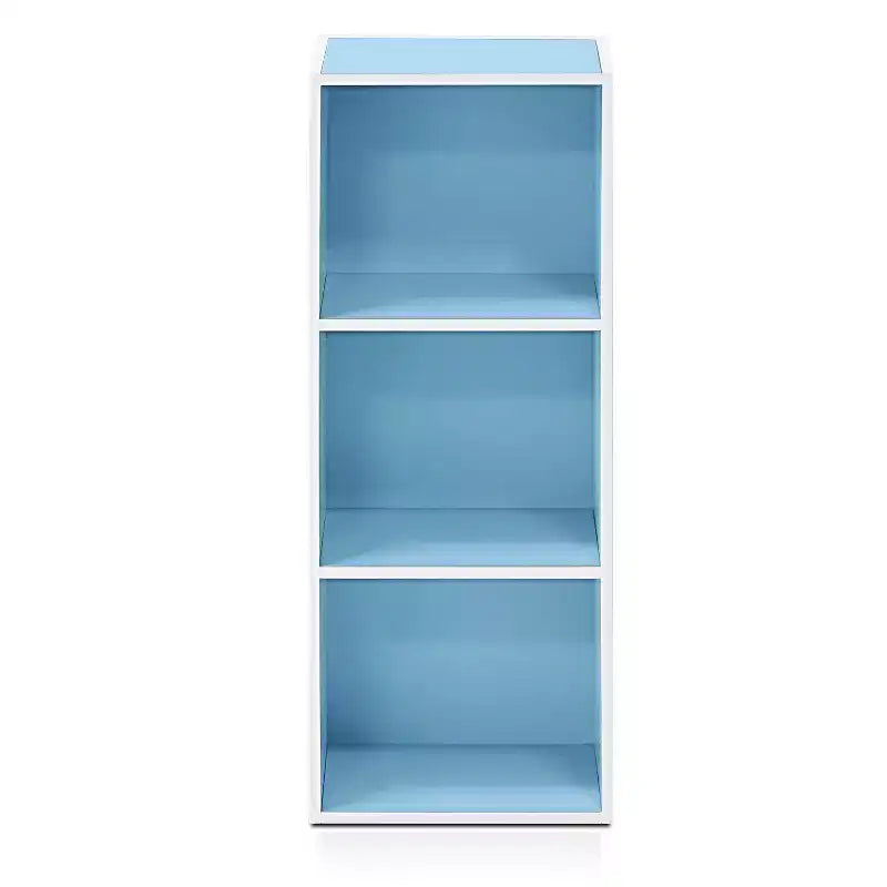 Furinno Étagère Réversible à 3 Cubes, Bibliothèque sur Pied Horizontale ou Verticale, Blanc/Vert/Bleu/Rose