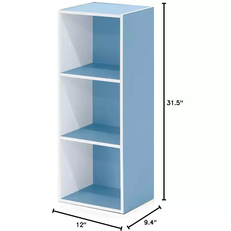 Furinno Étagère Réversible à 3 Cubes, Bibliothèque sur Pied Horizontale ou Verticale, Blanc/Vert/Bleu/Rose