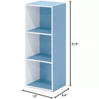 Furinno Étagère Réversible à 3 Cubes, Bibliothèque sur Pied Horizontale ou Verticale, Blanc/Vert/Bleu/Rose