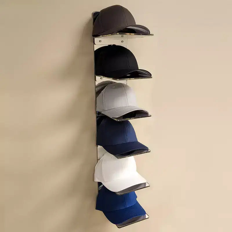 Présentoir à chapeaux mural en acrylique OnDisplay Luxe – Organisateur de casquettes de baseball