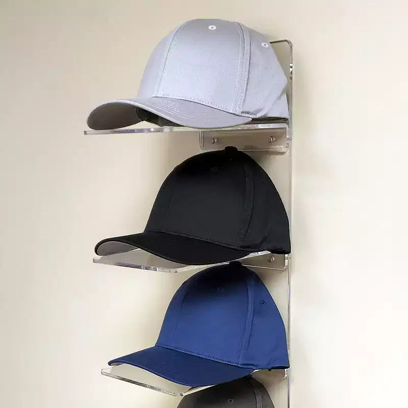 Présentoir à chapeaux mural en acrylique OnDisplay Luxe – Organisateur de casquettes de baseball