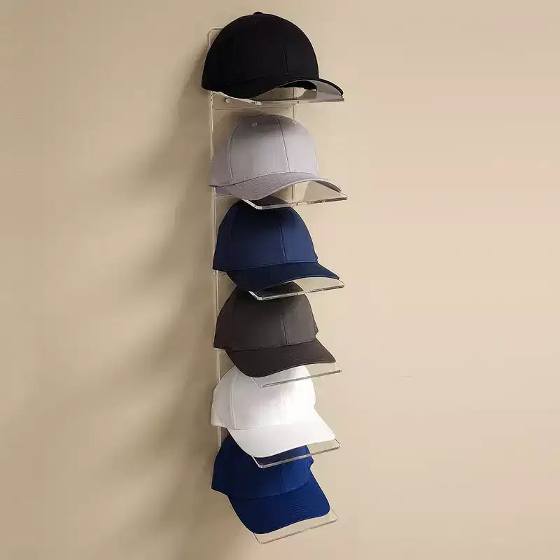 Présentoir à chapeaux mural en acrylique OnDisplay Luxe – Organisateur de casquettes de baseball