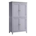 Meuble de rangement de salle de bain avec 4 portes et étagères réglables, unité de rangement autoportante, 30 x 60 x 110 cm