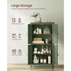Meuble de rangement de salle de bain avec 4 portes et étagères réglables, unité de rangement autoportante, 30 x 60 x 110 cm