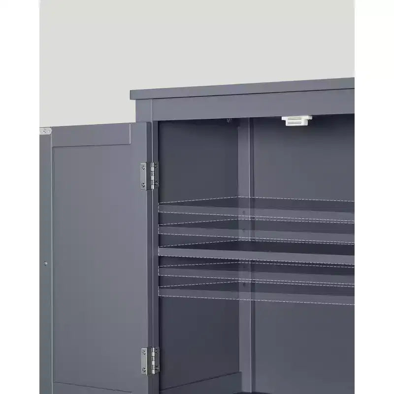 Meuble de rangement de salle de bain avec 4 portes et étagères réglables, unité de rangement autoportante, 30 x 60 x 110 cm