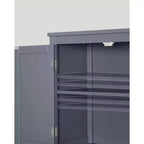 Meuble de rangement de salle de bain avec 4 portes et étagères réglables, unité de rangement autoportante, 30 x 60 x 110 cm