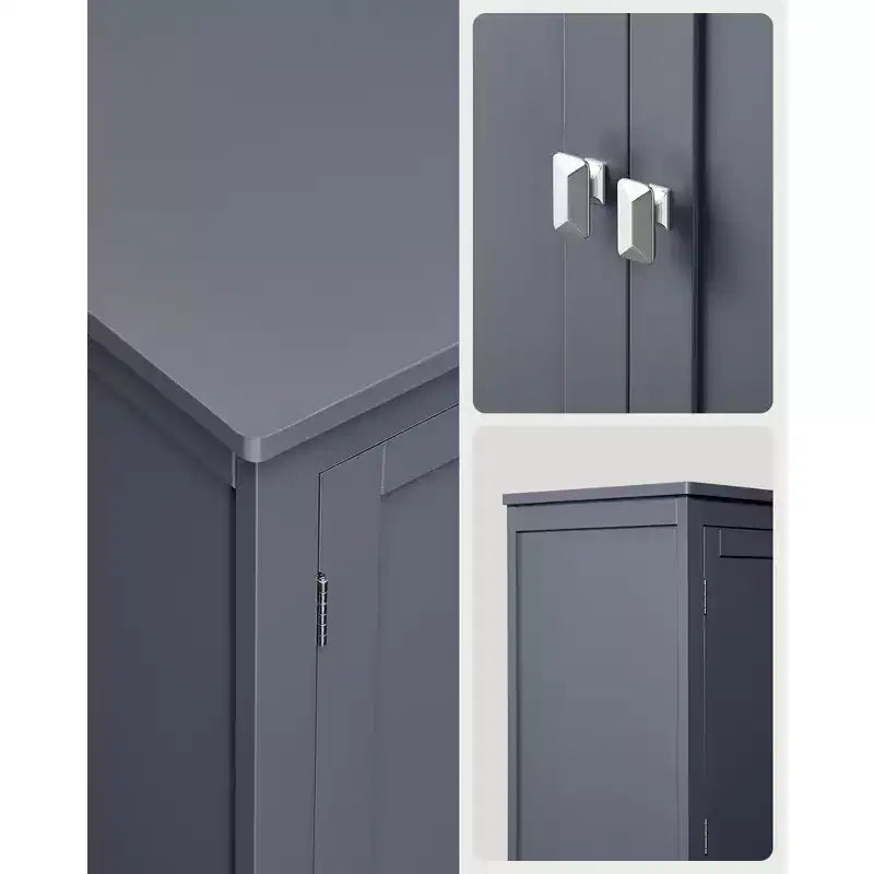 Meuble de rangement de salle de bain avec 4 portes et étagères réglables, unité de rangement autoportante, 30 x 60 x 110 cm