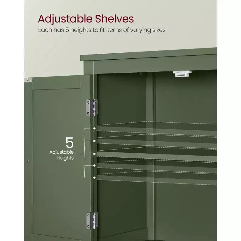 Meuble de rangement de salle de bain avec 4 portes et étagères réglables, unité de rangement autoportante, 30 x 60 x 110 cm