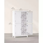 Meuble de rangement de salle de bain avec 4 portes et étagères réglables, unité de rangement autoportante, 30 x 60 x 110 cm