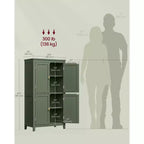 Meuble de rangement de salle de bain avec 4 portes et étagères réglables, unité de rangement autoportante, 30 x 60 x 110 cm
