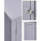 Meuble de rangement de salle de bain avec 4 portes et étagères réglables, unité de rangement autoportante, 30 x 60 x 110 cm