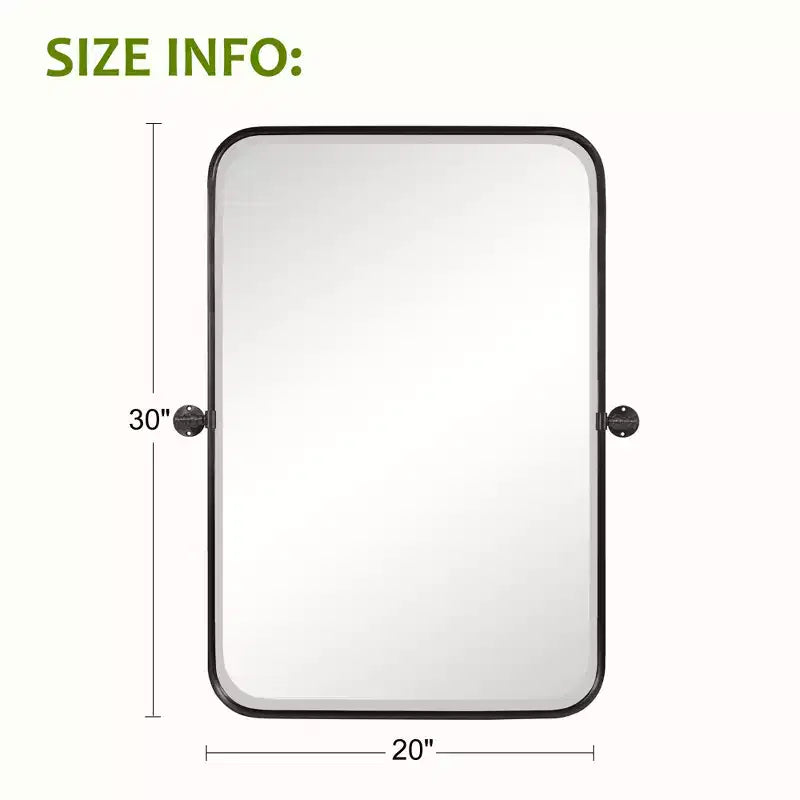 Miroir de salle de bain mural pivotant Dovelina à cadre métallique rectangulaire