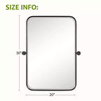 Miroir de salle de bain mural pivotant Dovelina à cadre métallique rectangulaire