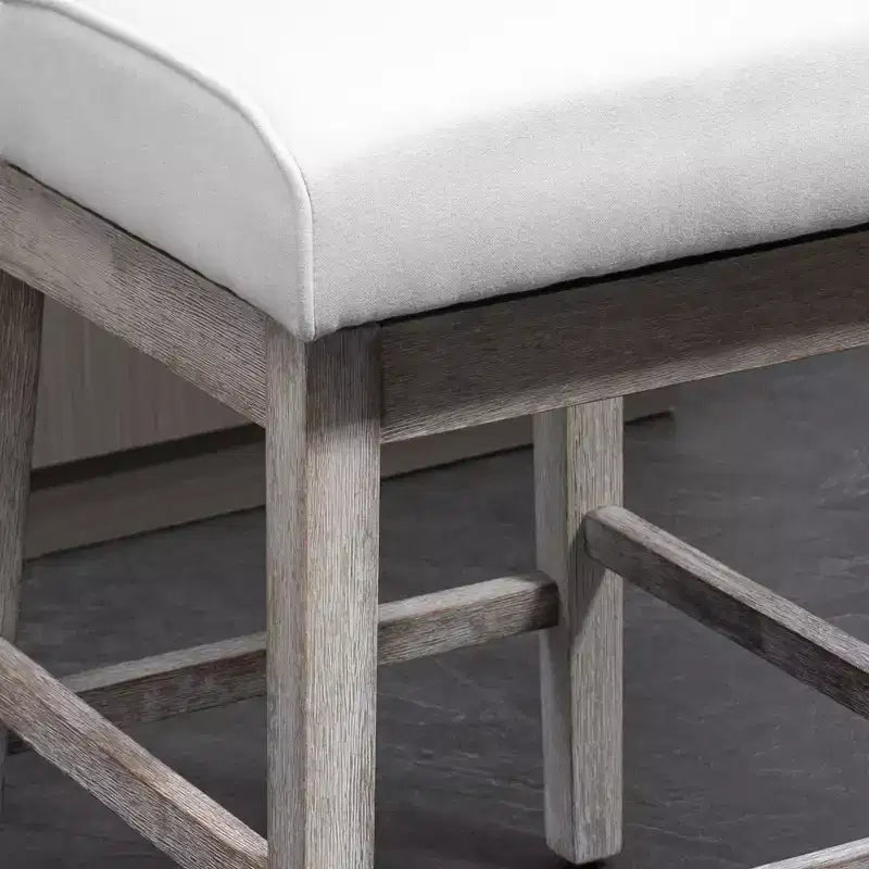 Lot de 2 tabourets de bar HOMCOM hauteur comptoir, tabouret d'îlot de cuisine pivotant à 180 degrés, hauteur d'assise 68,5 cm avec repose-pieds en bois et design capitonné